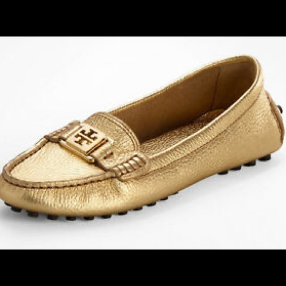 Tory Burch Gold Kendrick Driving Loafer